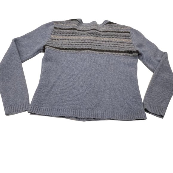 Frost Women's Vintage Wool Button Front Cardigan, Silver Buttons, Blue Gray, S - Picture 2 of 6